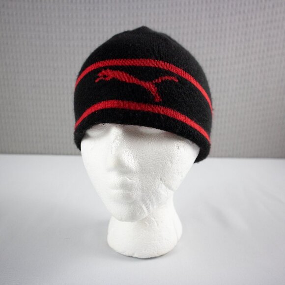 Puma Reversible Cotton Beanie Red / Black - Picture 1 of 8